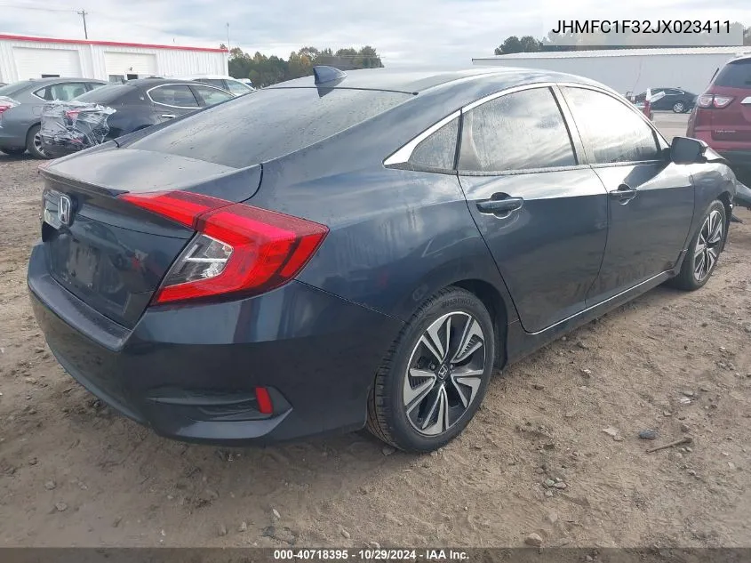 2018 Honda Civic Ex-T VIN: JHMFC1F32JX023411 Lot: 40718395