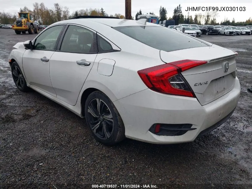 2018 Honda Civic Touring VIN: JHMFC1F99JX030103 Lot: 40719537