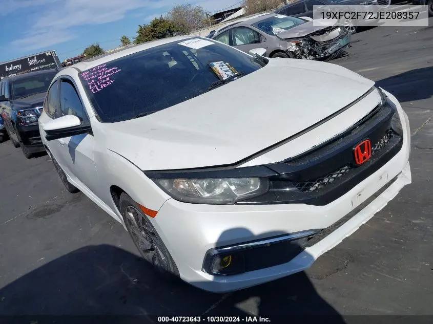 19XFC2F72JE208357 2018 Honda Civic Ex