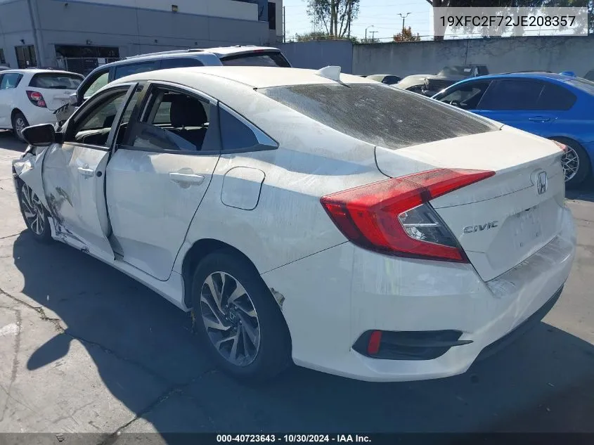 19XFC2F72JE208357 2018 Honda Civic Ex