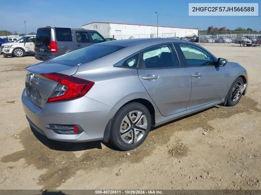 2018 Honda Civic Lx VIN: 2HGFC2F57JH566588 Lot: 40728511