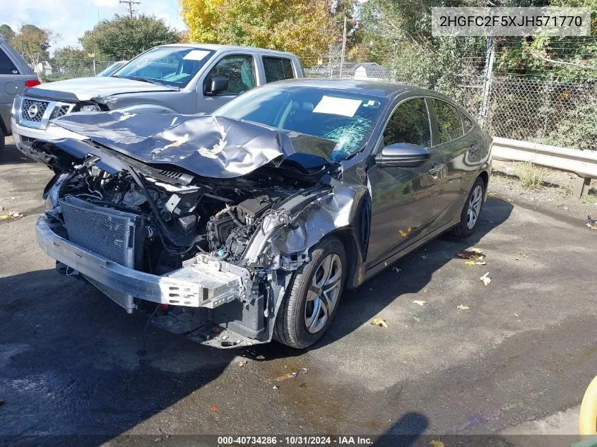 2018 Honda Civic Lx VIN: 2HGFC2F5XJH571770 Lot: 40734286