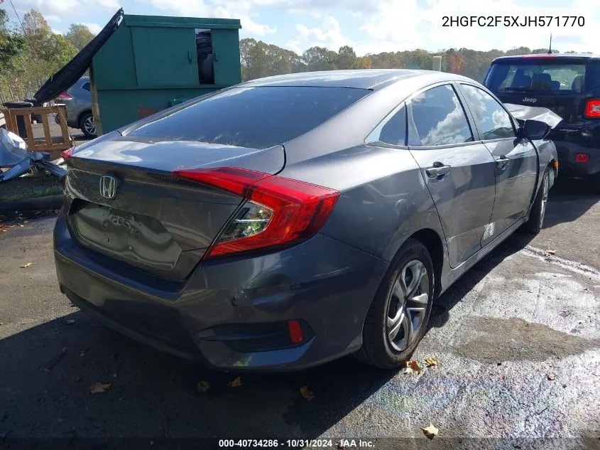 2018 Honda Civic Lx VIN: 2HGFC2F5XJH571770 Lot: 40734286