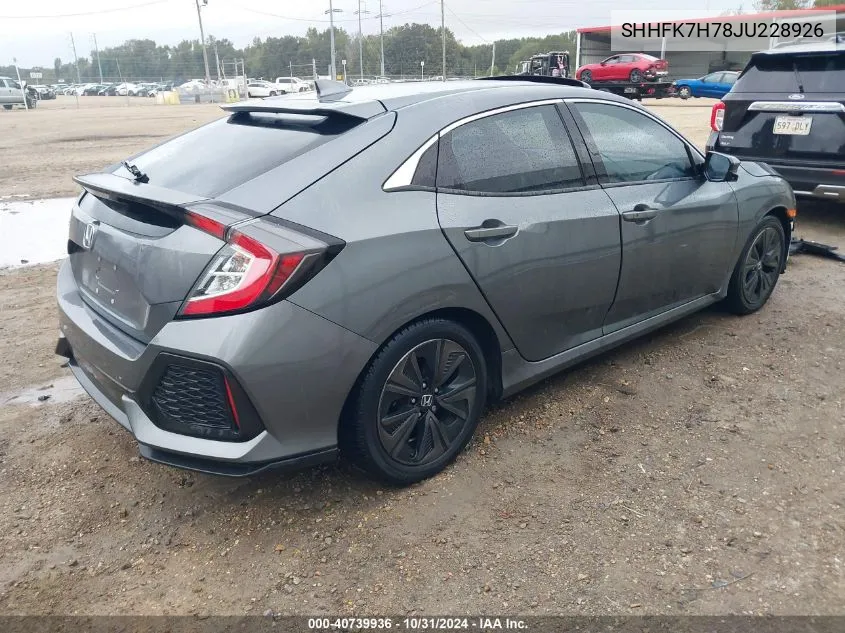 2018 Honda Civic Ex-L VIN: SHHFK7H78JU228926 Lot: 40739936