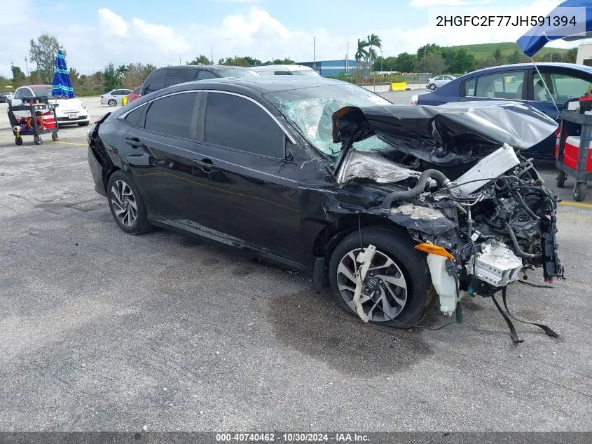 2018 Honda Civic Ex VIN: 2HGFC2F77JH591394 Lot: 40740462