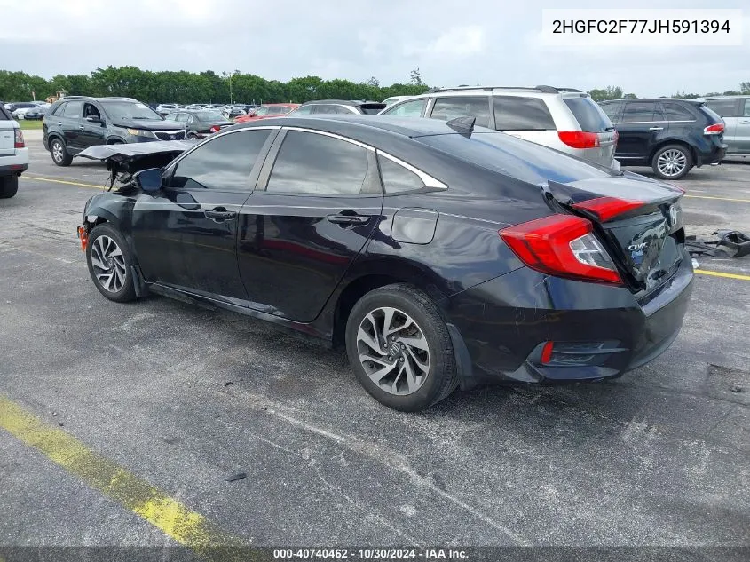 2018 Honda Civic Ex VIN: 2HGFC2F77JH591394 Lot: 40740462