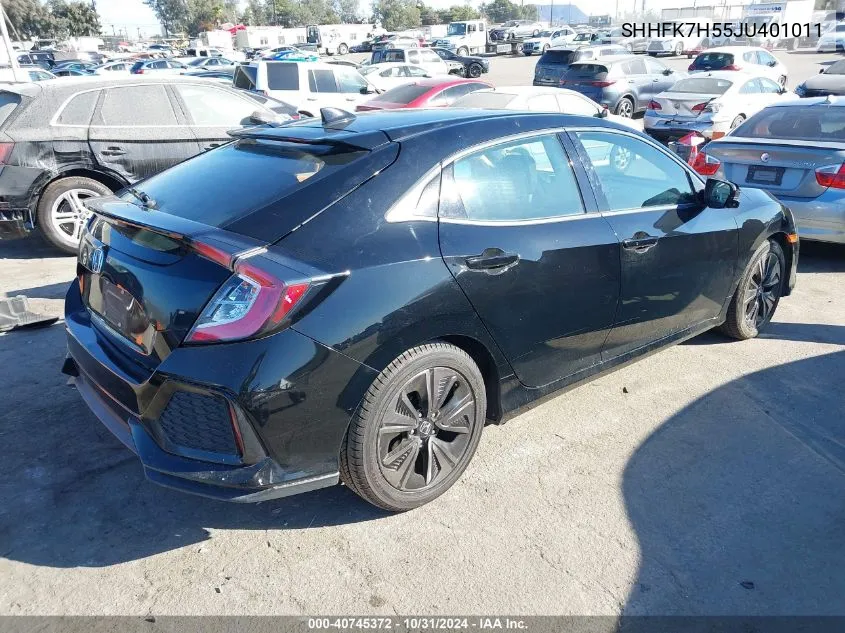 2018 Honda Civic Ex VIN: SHHFK7H55JU401011 Lot: 40745372