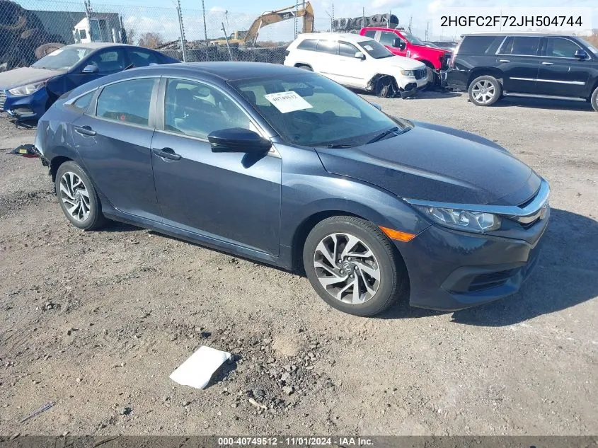 2HGFC2F72JH504744 2018 Honda Civic Ex