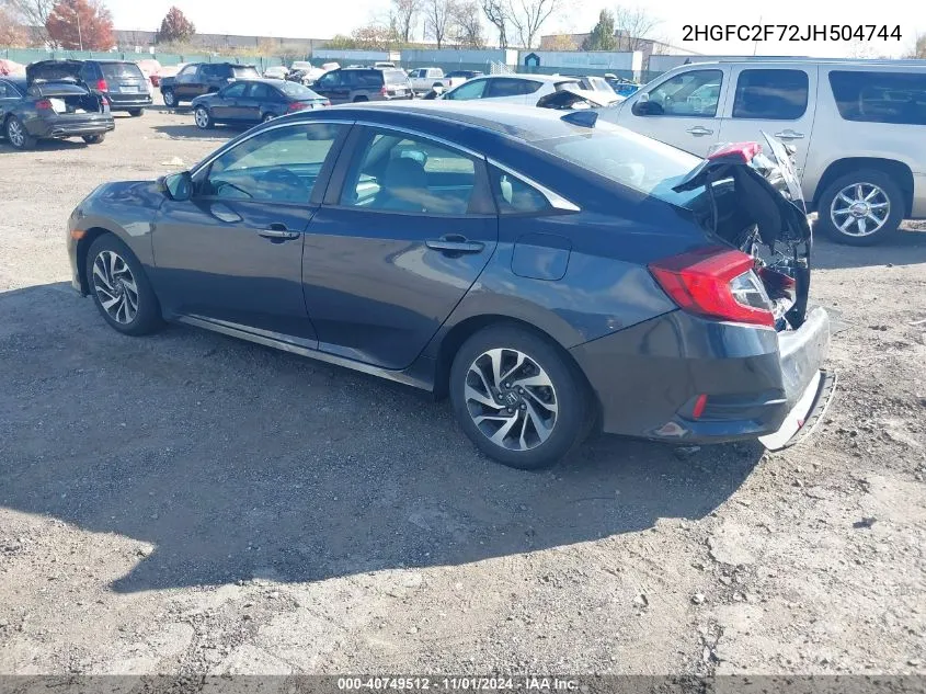 2HGFC2F72JH504744 2018 Honda Civic Ex