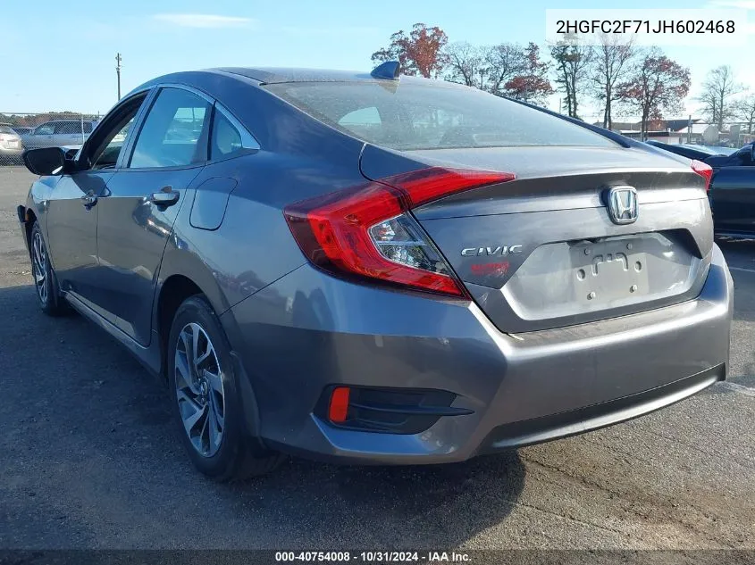 2018 Honda Civic Ex VIN: 2HGFC2F71JH602468 Lot: 40754008