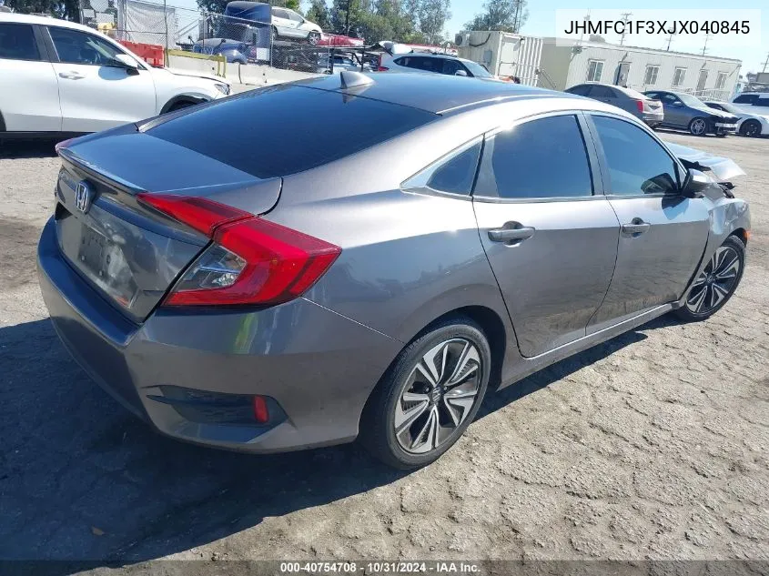 2018 Honda Civic Ex-T VIN: JHMFC1F3XJX040845 Lot: 40754708