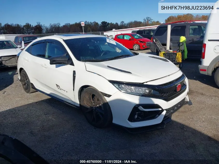 2018 Honda Civic Sport Touring VIN: SHHFK7H98JU223694 Lot: 40760000