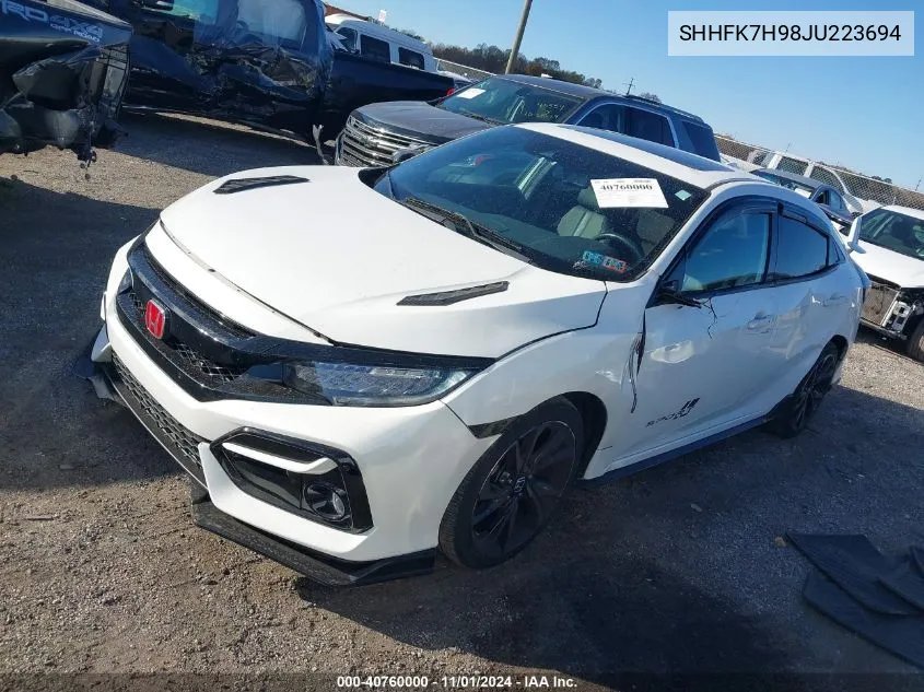 2018 Honda Civic Sport Touring VIN: SHHFK7H98JU223694 Lot: 40760000