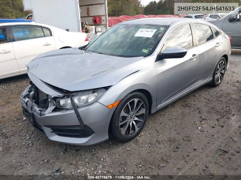 2018 Honda Civic Lx VIN: 2HGFC2F54JH541633 Lot: 40776679