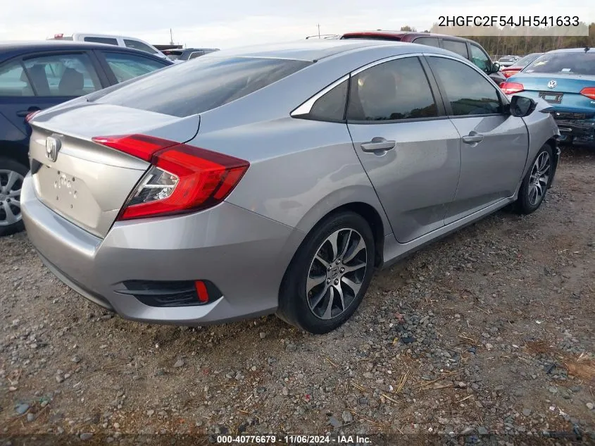 2018 Honda Civic Lx VIN: 2HGFC2F54JH541633 Lot: 40776679