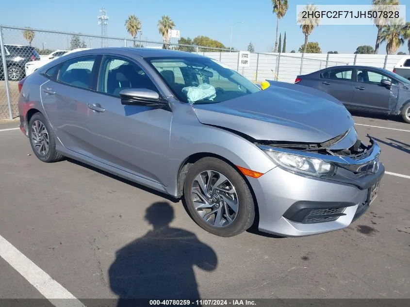 2018 Honda Civic Ex VIN: 2HGFC2F71JH507828 Lot: 40780259