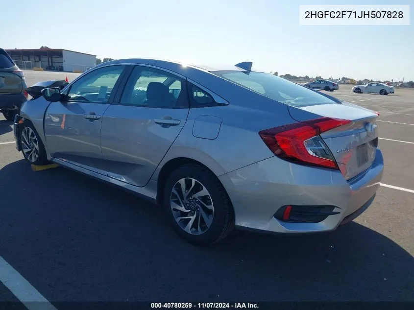 2018 Honda Civic Ex VIN: 2HGFC2F71JH507828 Lot: 40780259