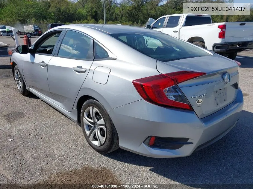 2018 Honda Civic Lx VIN: 19XFC2F5XJE041437 Lot: 40781990