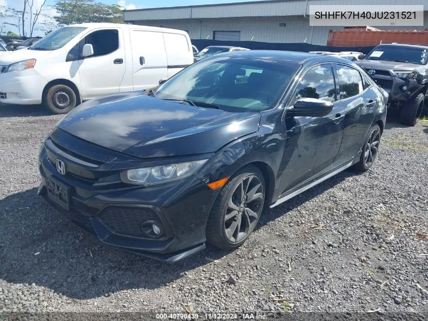 2018 Honda Civic Sport VIN: SHHFK7H40JU231521 Lot: 40790439