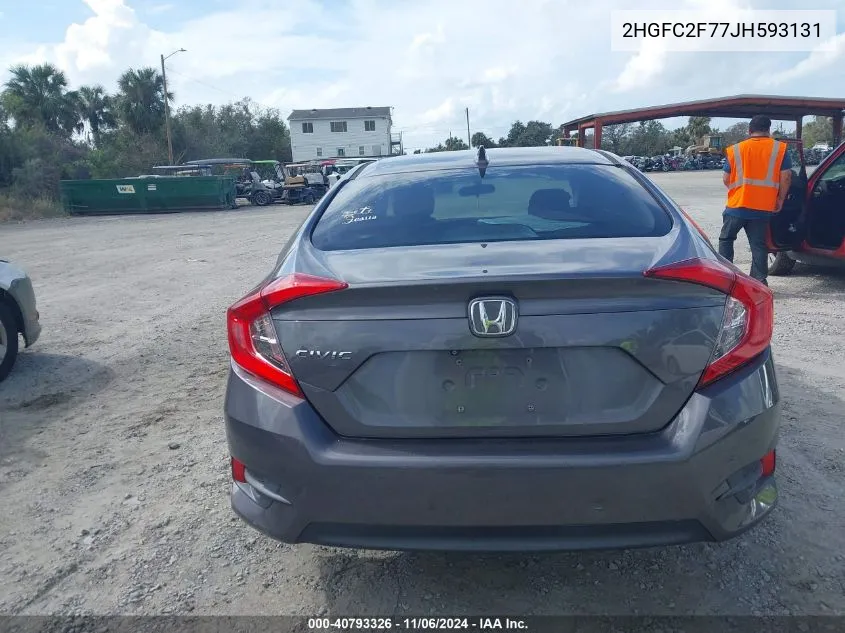 2018 Honda Civic Ex VIN: 2HGFC2F77JH593131 Lot: 40793326