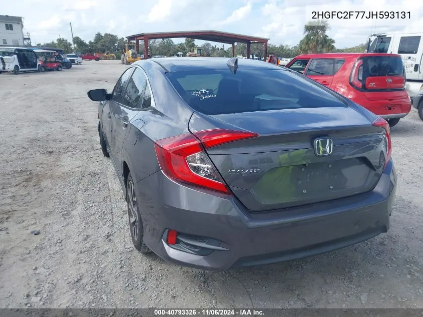 2018 Honda Civic Ex VIN: 2HGFC2F77JH593131 Lot: 40793326