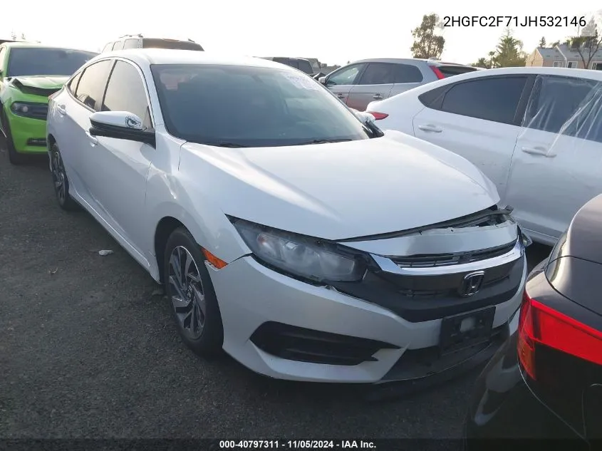 2018 Honda Civic Ex VIN: 2HGFC2F71JH532146 Lot: 40797311