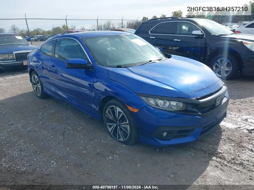 2018 Honda Civic Ex-T VIN: 2HGFC3B36JH357210 Lot: 40798197