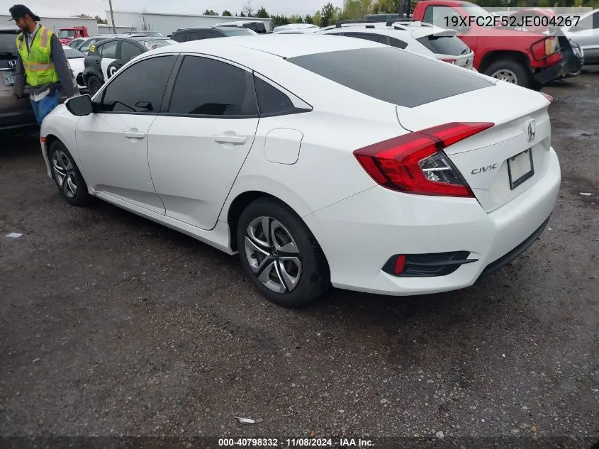 2018 Honda Civic Lx VIN: 19XFC2F52JE004267 Lot: 40798332