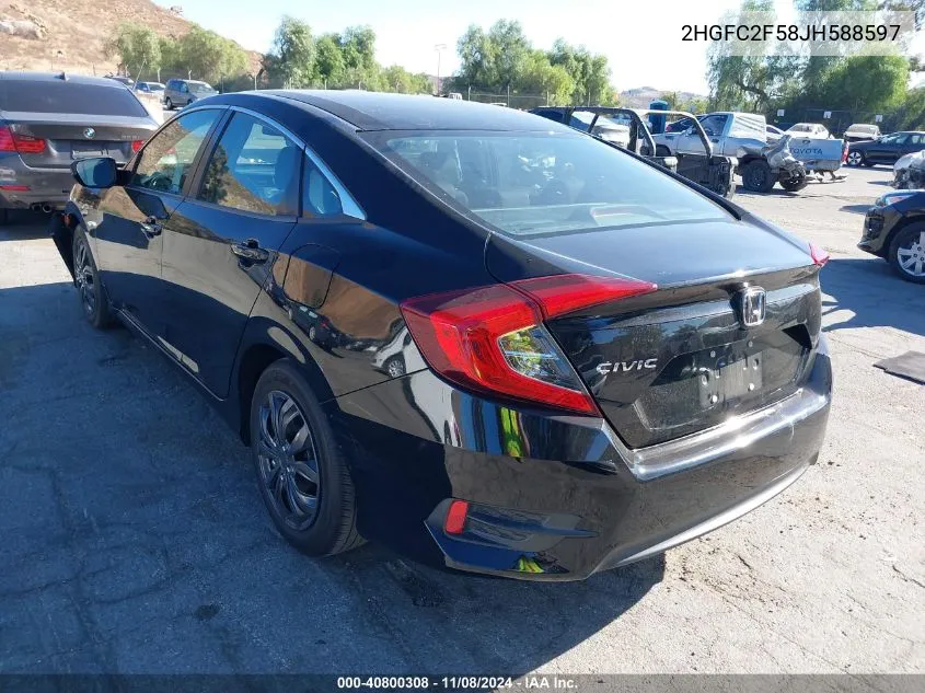 2018 Honda Civic Lx VIN: 2HGFC2F58JH588597 Lot: 40800308