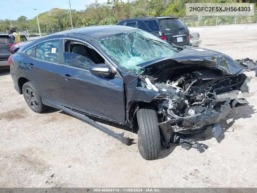 2018 Honda Civic Lx VIN: 2HGFC2F5XJH564303 Lot: 40804114