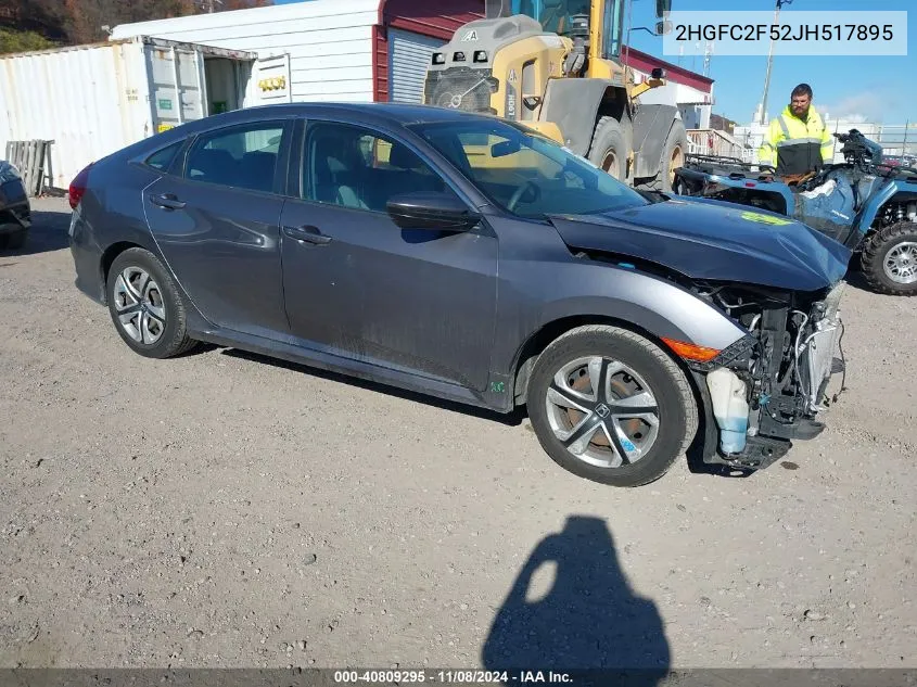 2018 Honda Civic Lx VIN: 2HGFC2F52JH517895 Lot: 40809295