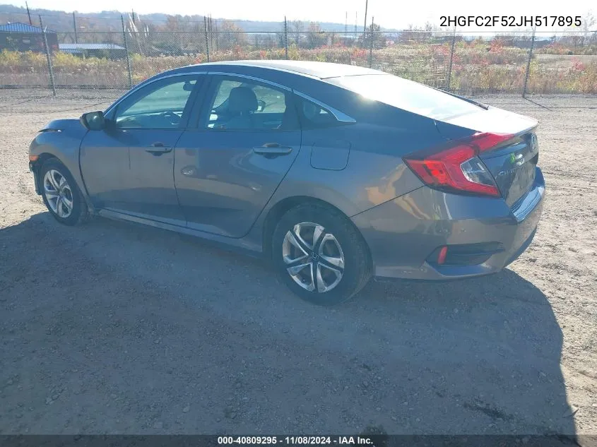 2018 Honda Civic Lx VIN: 2HGFC2F52JH517895 Lot: 40809295