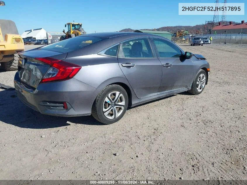 2018 Honda Civic Lx VIN: 2HGFC2F52JH517895 Lot: 40809295