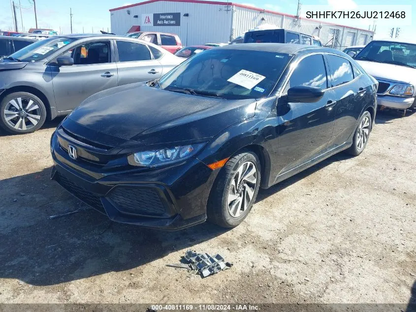 2018 Honda Civic Lx VIN: SHHFK7H26JU212468 Lot: 40811169