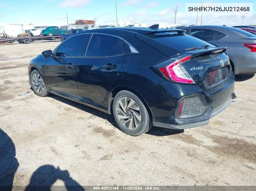 2018 Honda Civic Lx VIN: SHHFK7H26JU212468 Lot: 40811169