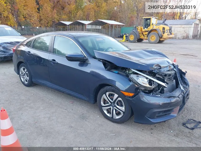 2018 Honda Civic Lx VIN: 2HGFC2F52JH533319 Lot: 40813317