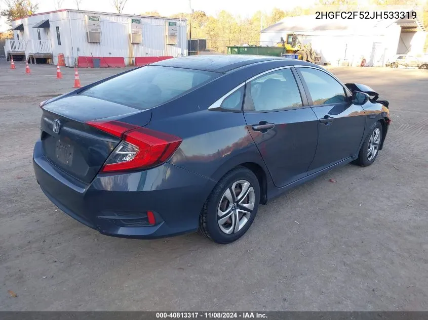 2018 Honda Civic Lx VIN: 2HGFC2F52JH533319 Lot: 40813317