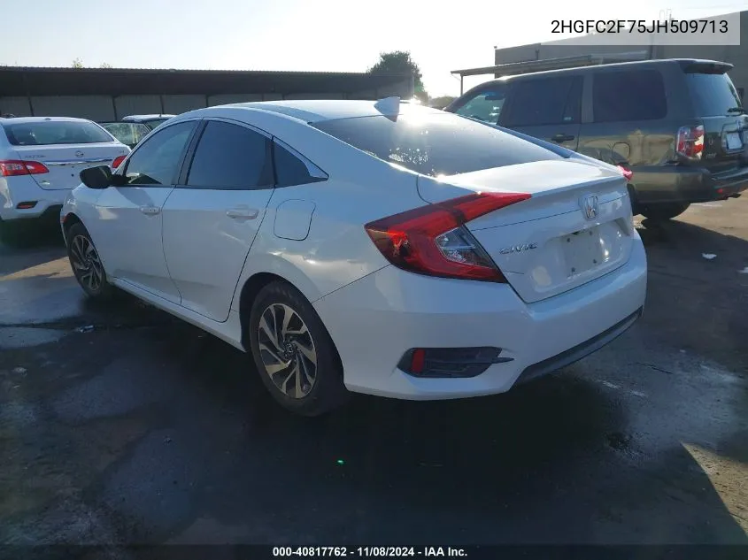 2018 Honda Civic Ex VIN: 2HGFC2F75JH509713 Lot: 40817762