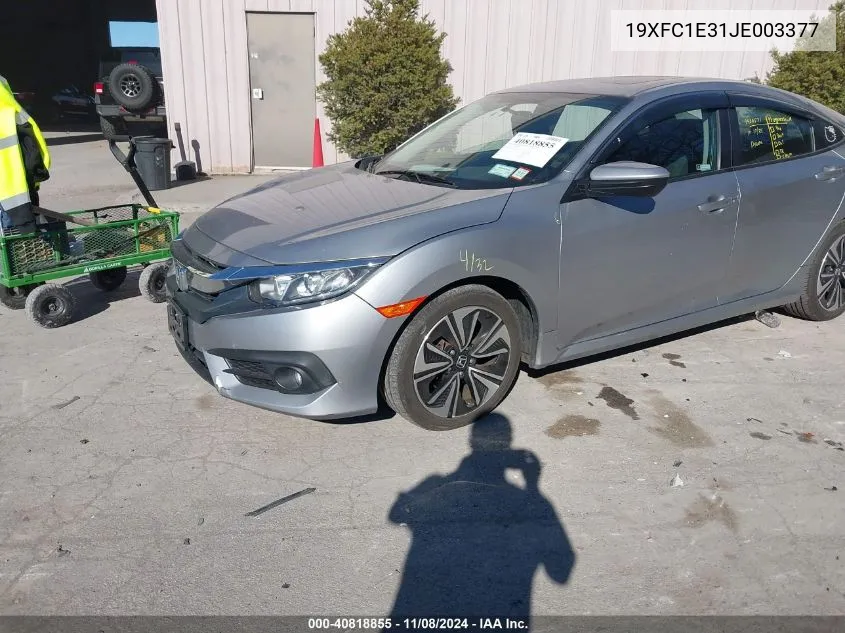 2018 Honda Civic Ex-T VIN: 19XFC1E31JE003377 Lot: 40818855