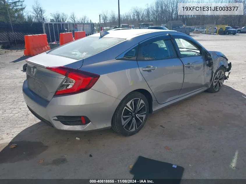 2018 Honda Civic Ex-T VIN: 19XFC1E31JE003377 Lot: 40818855