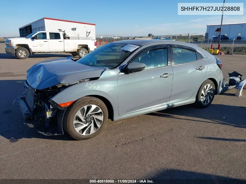 2018 Honda Civic Lx VIN: SHHFK7H27JU228808 Lot: 40818950