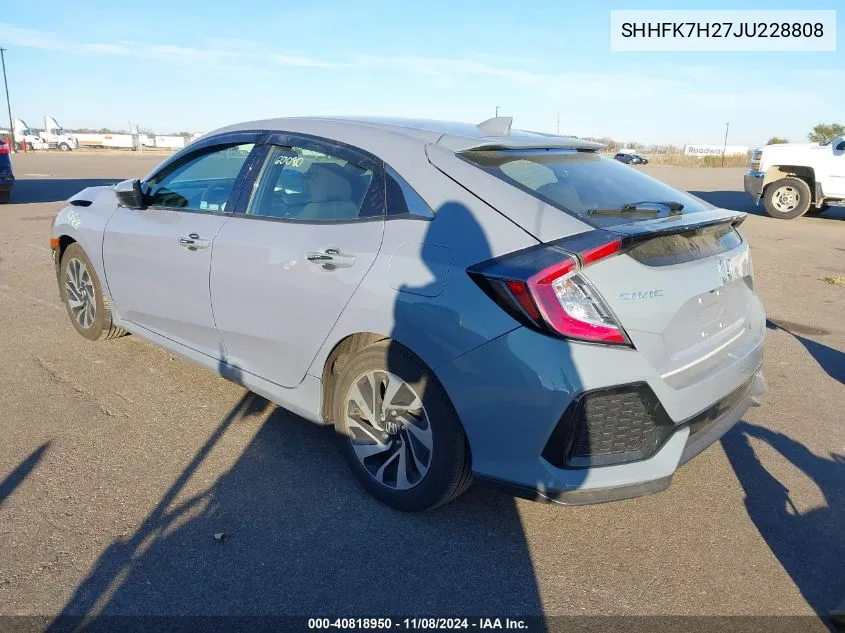 2018 Honda Civic Lx VIN: SHHFK7H27JU228808 Lot: 40818950