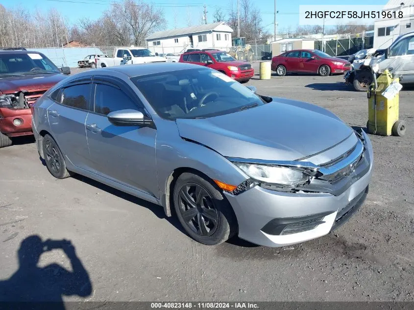 2018 Honda Civic Lx VIN: 2HGFC2F58JH519618 Lot: 40823148