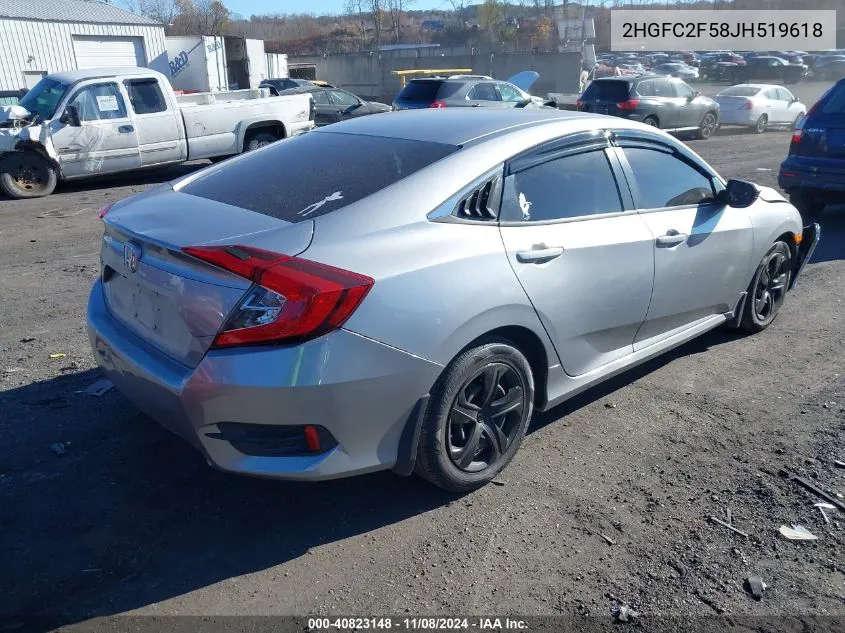 2018 Honda Civic Lx VIN: 2HGFC2F58JH519618 Lot: 40823148