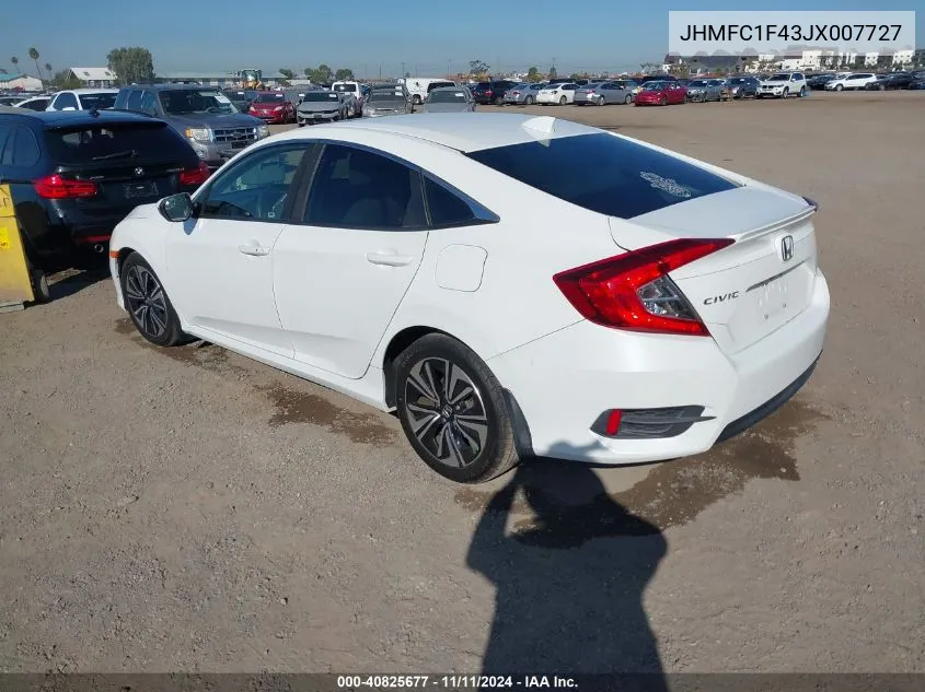 2018 Honda Civic Ex-T VIN: JHMFC1F43JX007727 Lot: 40825677