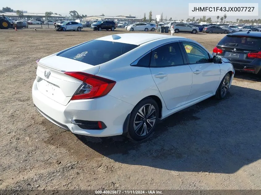 2018 Honda Civic Ex-T VIN: JHMFC1F43JX007727 Lot: 40825677