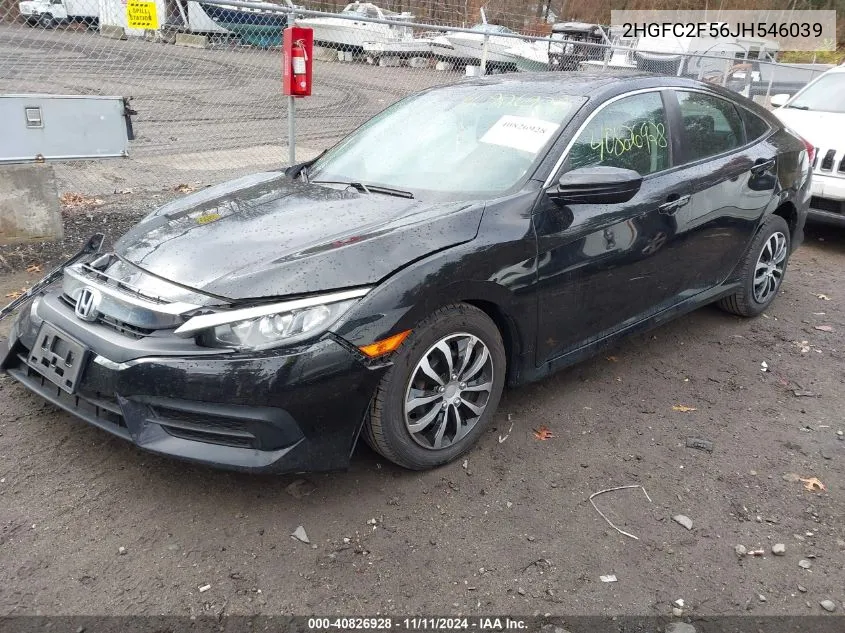 2018 Honda Civic Lx VIN: 2HGFC2F56JH546039 Lot: 40826928