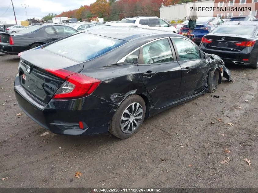 2018 Honda Civic Lx VIN: 2HGFC2F56JH546039 Lot: 40826928