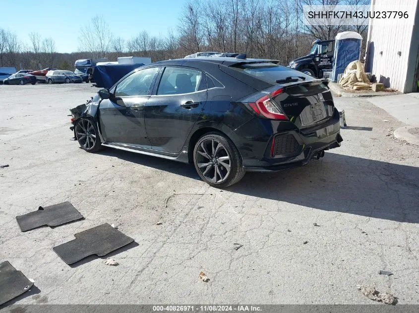 2018 Honda Civic Sport VIN: SHHFK7H43JU237796 Lot: 40826971