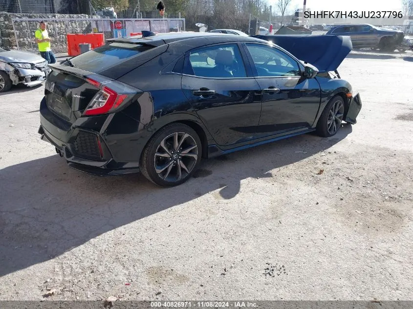 2018 Honda Civic Sport VIN: SHHFK7H43JU237796 Lot: 40826971